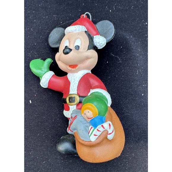 Vtg Mickey Mouse in Santa Suit Christmas Ornament The Walt Disney Co. 3-3/4” LO2 - Picture 2 of 9